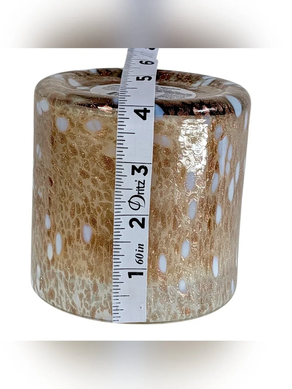 Zodax Tonka Absolute Scented Candle Speckled 16 oz Two Wick Hand Blown Art Glass
